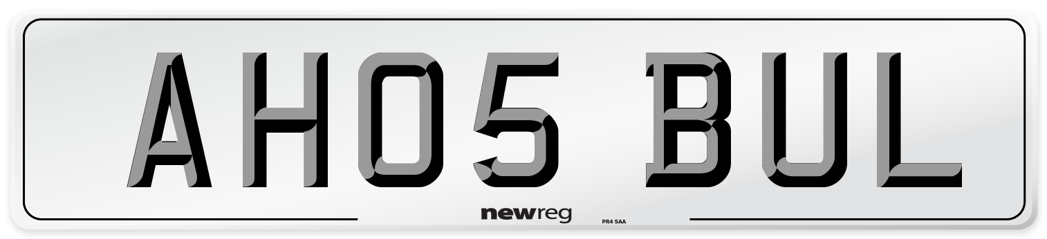 AH05 BUL Number Plate from New Reg